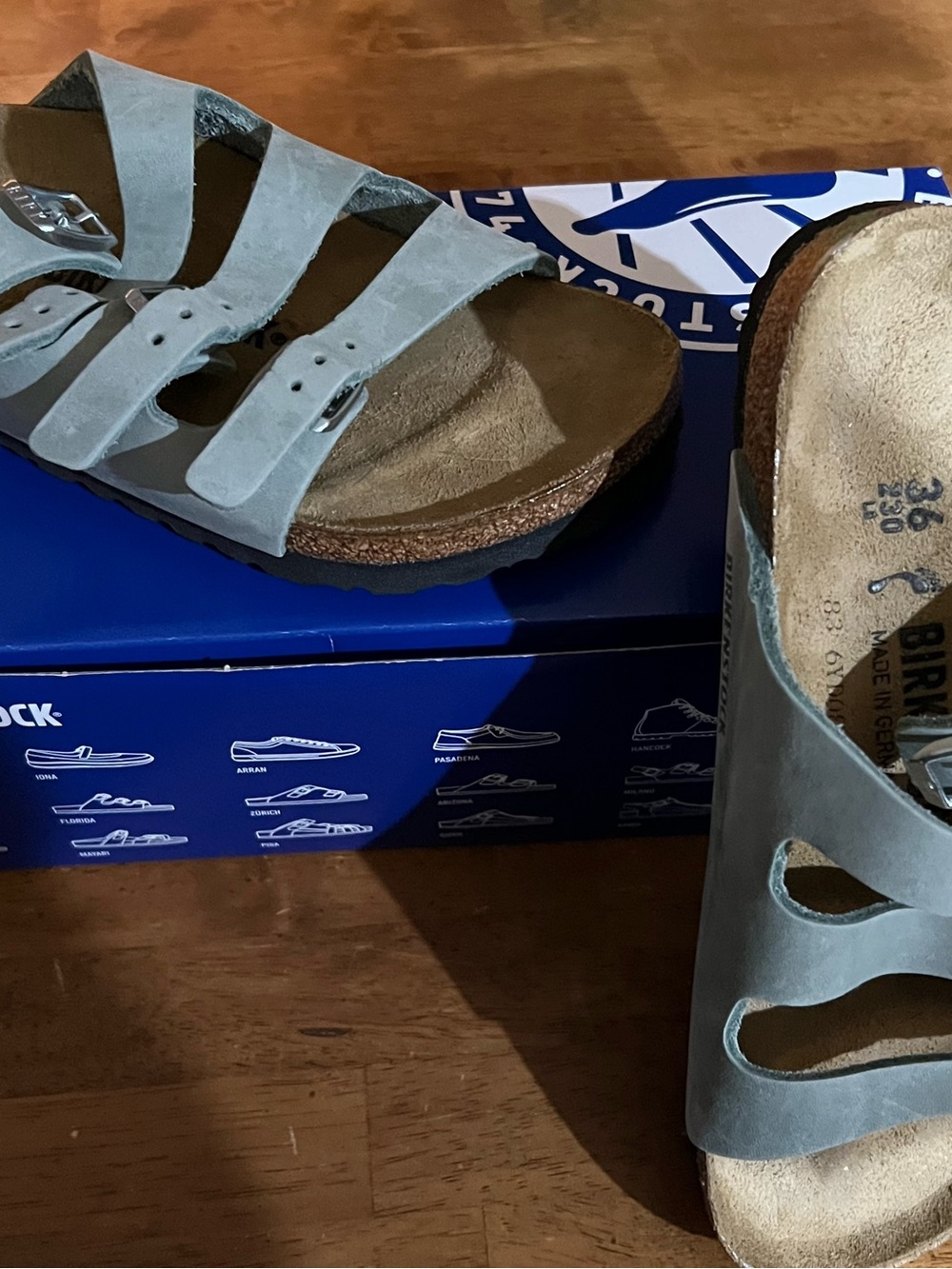 Florida Fresh Oiled Leather Birkenstocks in Pure Sage